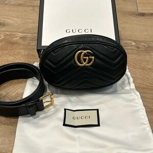 Gucci Marmont Black Belt Bag